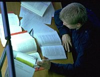 student in a academic library